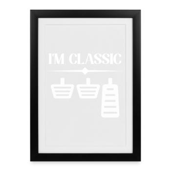 Je suis un gars de voitures classiques, un gars mécanicien - Affiche encadrée (27 × 37 cm) - noir - Devant