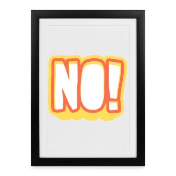 NOPE! Glowing Pop Art Signal - Framed poster (27 × 37 cm) - black - Front