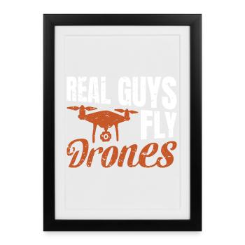 J’en ai assez, je vais voler, piloter drone, pilote de drone - Affiche encadrée (27 × 37 cm) - noir - Devant