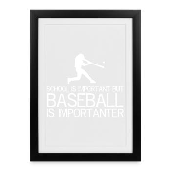 Devise du Tee de la Rivalité de Baseball - Affiche encadrée (27 × 37 cm) - noir - Devant