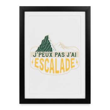 Escalade J’peux pas - Affiche encadrée (27 × 37 cm) - noir - Devant