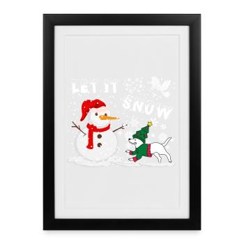 Snowman make it snow - Framed poster (27 × 37 cm) - black - Front