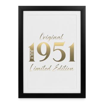 75th Birthday Gift Vintage July Vintage 1951 - Framed poster (27 × 37 cm) - black - Front