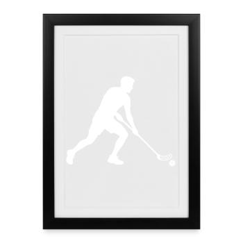 Les joueurs de floorball et de floorball vont ensemble - Affiche encadrée (27 × 37 cm) - noir - Devant