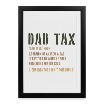 Dad Tax: Dad Duty Definition Tee - Framed poster (27 × 37 cm) - black - Front