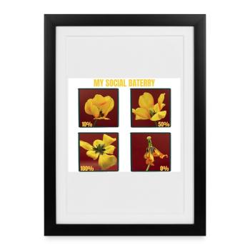 Ma Tulipe Jaune Drôle de Batterie Sociale - Affiche encadrée (27 × 37 cm) - noir - Devant