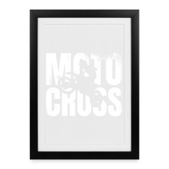 Moto Cross - Affiche encadrée (27 × 37 cm) - noir - Devant