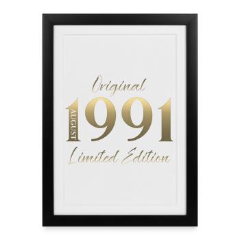 35th Birthday Gift Original August 1991 - Framed poster (27 × 37 cm) - black - Front