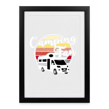 Camping Fan Motorhome Camper - Framed poster (27 × 37 cm) - black - Front