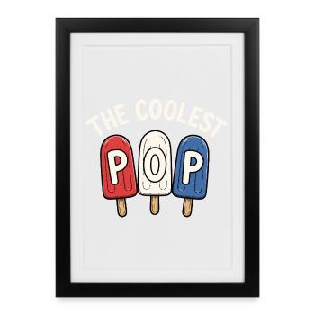 Funny grandpa, the coolest dad - Framed poster (27 × 37 cm) - black - Front
