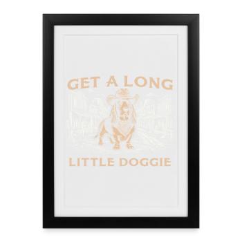 Get A Long Little Doggie - Basset Hound Dog Dad - Framed poster (27 × 37 cm) - black - Front