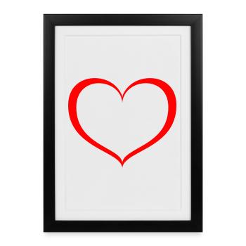 Cœur - Affiche encadrée (27 × 37 cm) - noir - Devant