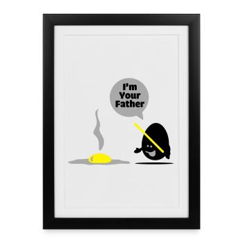 egg vader - Framed poster (27 × 37 cm) - black - Front