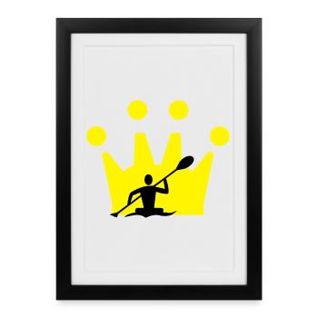 Couronne de canoë - Affiche encadrée (27 × 37 cm) - noir - Devant
