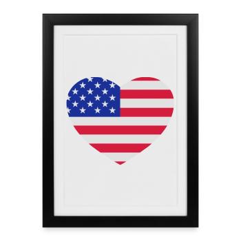 Coeur américain - Affiche encadrée (27 × 37 cm) - noir - Devant