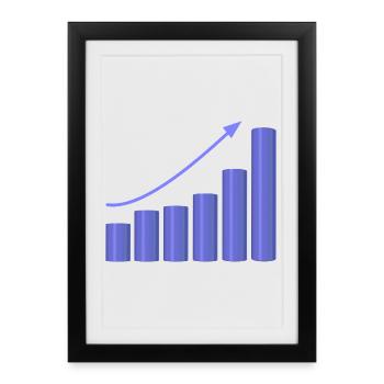 Growth chart with dynamic slope - Framed poster (27 × 37 cm) - black - Front