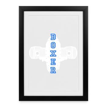 Boxer motor motorcycle motorcyclist biker - Framed poster (27 × 37 cm) - black - Front