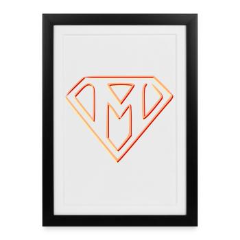 Stylized Power Emblem - Framed poster (27 × 37 cm) - black - Front