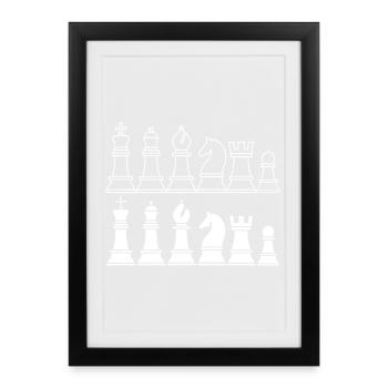 Jeu d’échecs Royal - Affiche encadrée (27 × 37 cm) - noir - Devant