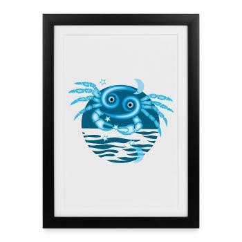 Cancer zodiac Crab Symbol - Framed poster (27 × 37 cm) - black - Front
