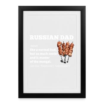 Cadeau du père russe - Affiche encadrée (27 × 37 cm) - noir - Devant