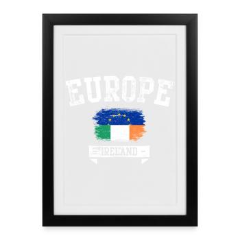 Eu ireland flag - Framed poster (27 × 37 cm) - black - Front