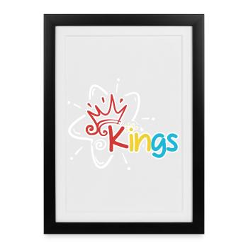 Kings Crown Atom Tee - Framed poster (27 × 37 cm) - black - Front