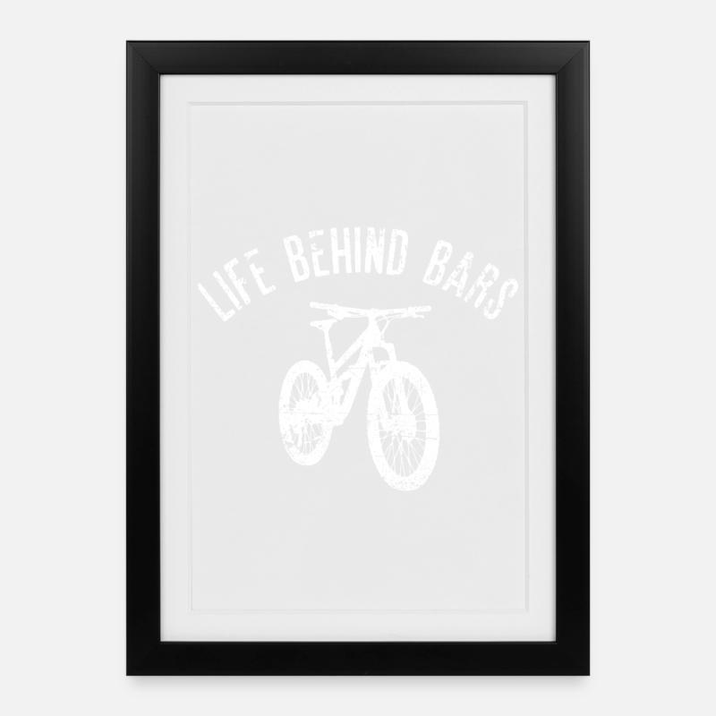 Leben hinter Gittern Fahrrad - Gerahmtes Poster (27 × 37 cm) - Schwarz