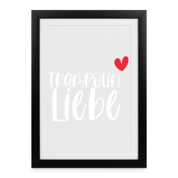 Trampolin Liebe Springen Hobby Geschenk - Gerahmtes Poster (27 × 37 cm) - Schwarz - Vorne