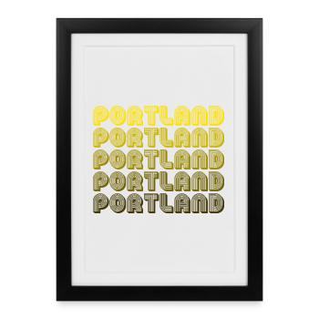 Faute de frappe du gradient rétro de Portland - Affiche encadrée (27 × 37 cm) - noir - Devant