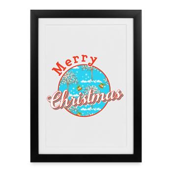 Merry christmas xmas - Affiche encadrée (27 × 37 cm) - noir - Devant