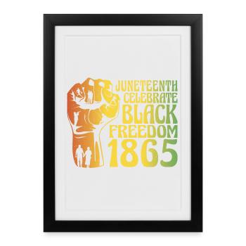 Black Freedom T-Shirt - Affiche encadrée (27 × 37 cm) - noir - Devant