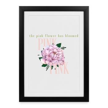Blooming Pink Peony - Framed poster (27 × 37 cm) - black - Front