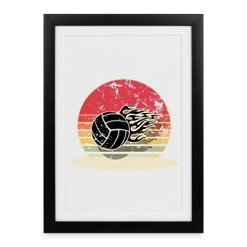 Volley-ball - Affiche encadrée (27 × 37 cm) - noir - Devant