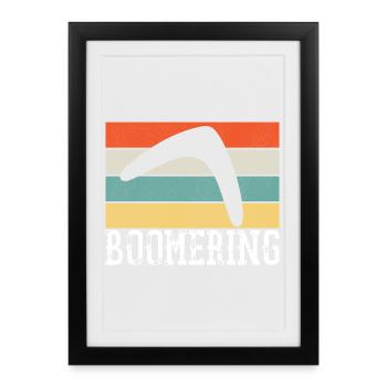 Boomerang Vintage Rétro - Affiche encadrée (27 × 37 cm) - noir - Devant