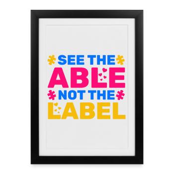 Voir le Capable Pas L’étiquette - Affiche encadrée (27 × 37 cm) - noir - Devant