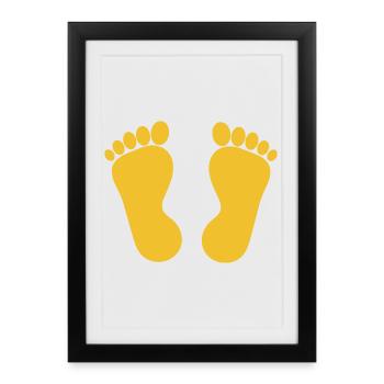 Podiatrie Podiatrie Pieds Jaunes Pied - Affiche encadrée (27 × 37 cm) - noir - Devant