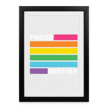 Mois de la fierté LGBT - Proud Brother - Affiche encadrée (27 × 37 cm) - noir - Devant