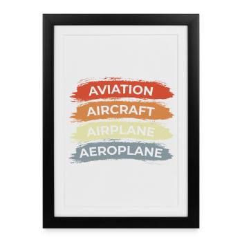 Aéronefs d’aviation Aéronefs - Affiche encadrée (27 × 37 cm) - noir - Devant