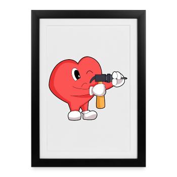 Craft de forage Heart Craftsman - Affiche encadrée (27 × 37 cm) - noir - Devant