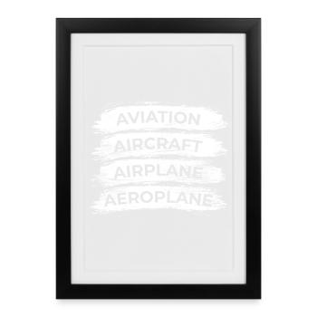 Horaire des amateurs d’avions - Affiche encadrée (27 × 37 cm) - noir - Devant