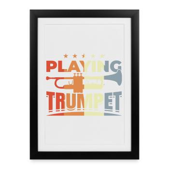 Sort de trompette - Affiche encadrée (27 × 37 cm) - noir - Devant