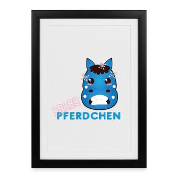 ! Brrr Pferdchen - Winter Pony - Gerahmtes Poster (27 × 37 cm) - Schwarz - Vorne
