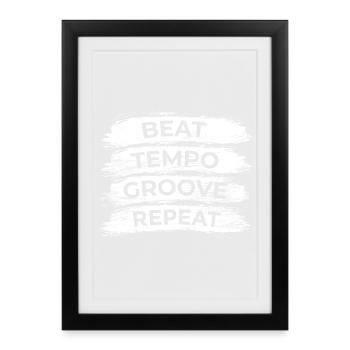Batterie Motivation - Affiche encadrée (27 × 37 cm) - noir - Devant