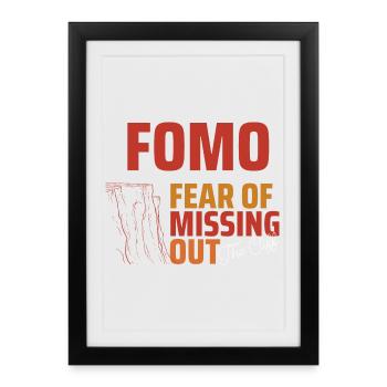 Typographie de la falaise du FOMO Club - Affiche encadrée (27 × 37 cm) - noir - Devant