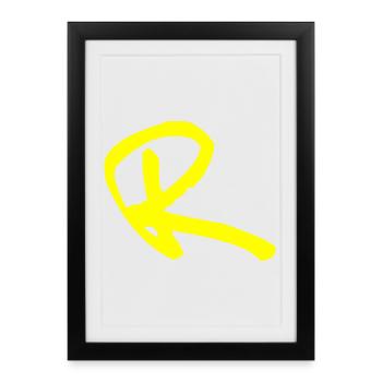 Buchstabe R - Gerahmtes Poster (27 × 37 cm) - Schwarz - Vorne