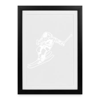 Skier - Framed poster (27 × 37 cm) - black - Front