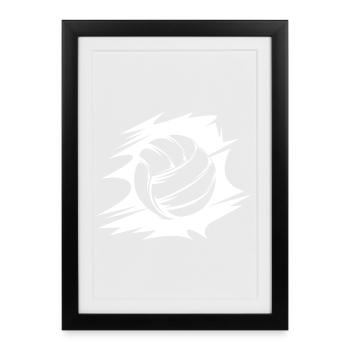 abstract volleyball ball icon illustration icon - Framed poster (27 × 37 cm) - black - Front