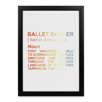Danseuse de ballet Explication des termes - Affiche encadrée (27 × 37 cm) - noir - Devant