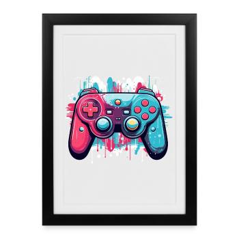 Game Controller - Gerahmtes Poster (27 × 37 cm) - Schwarz - Vorne